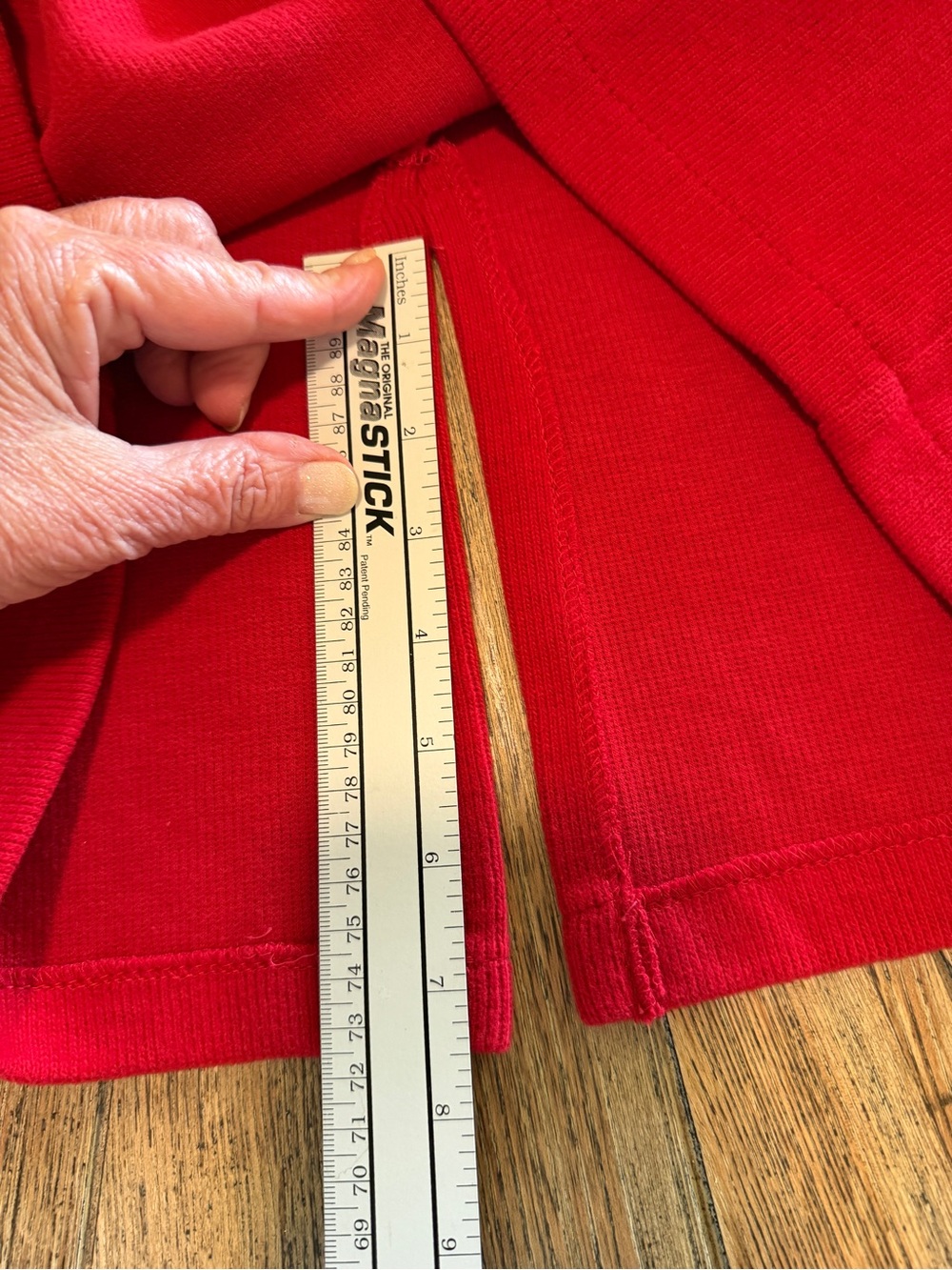 Vintage Gabrielle Red Cotton Sweater Knit Column Skirt L Made USA 1990’s - Picture 4 of 10